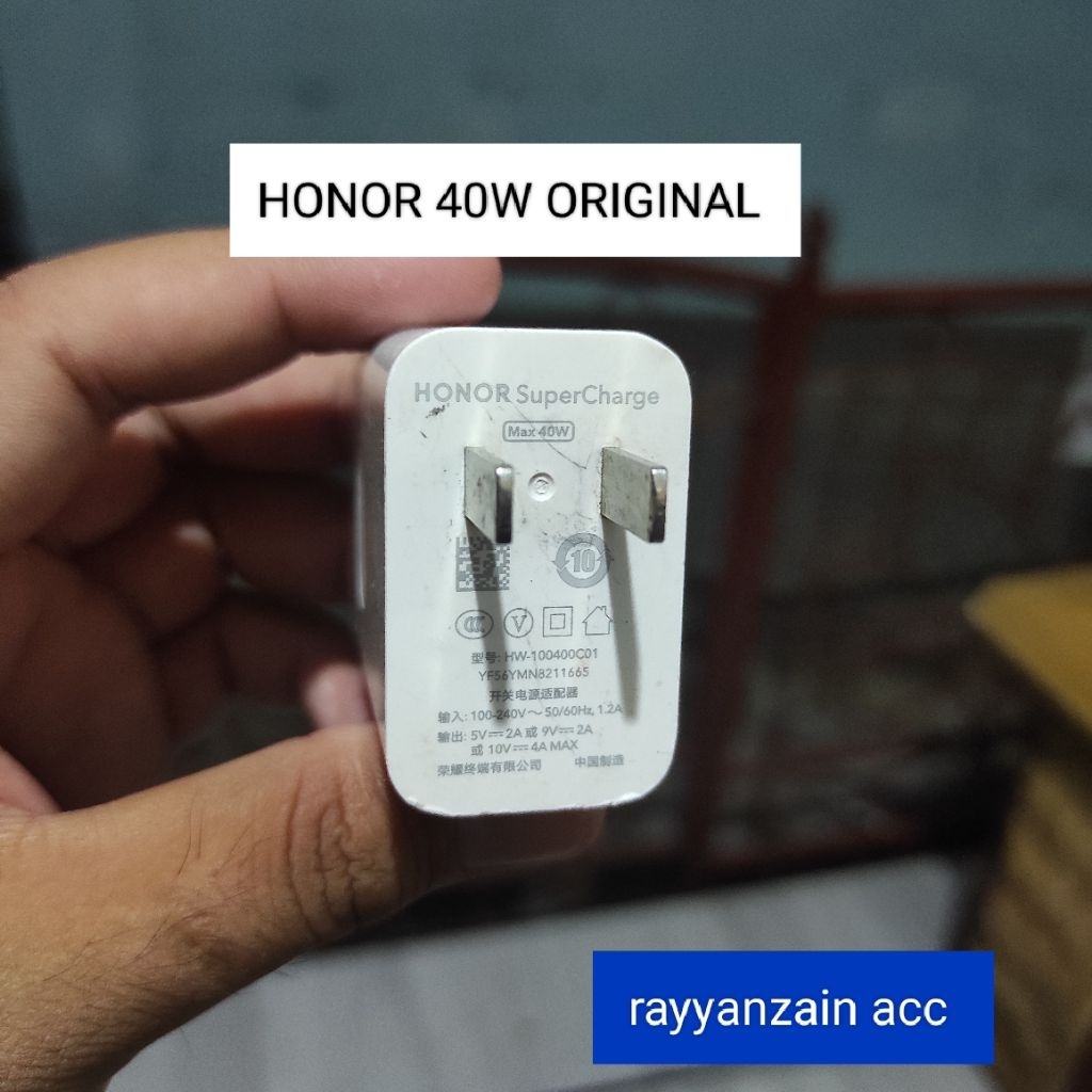 Jual Adaptor HONOR 40w Super Charge max 40w original ( second) Tanpa ...
