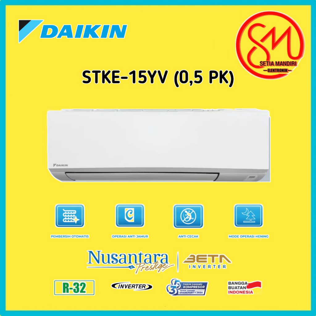 Jual AC DAIKIN 1/2 PK Beta Inverter STKE15YV Nusantara Prestige Bluefin ...