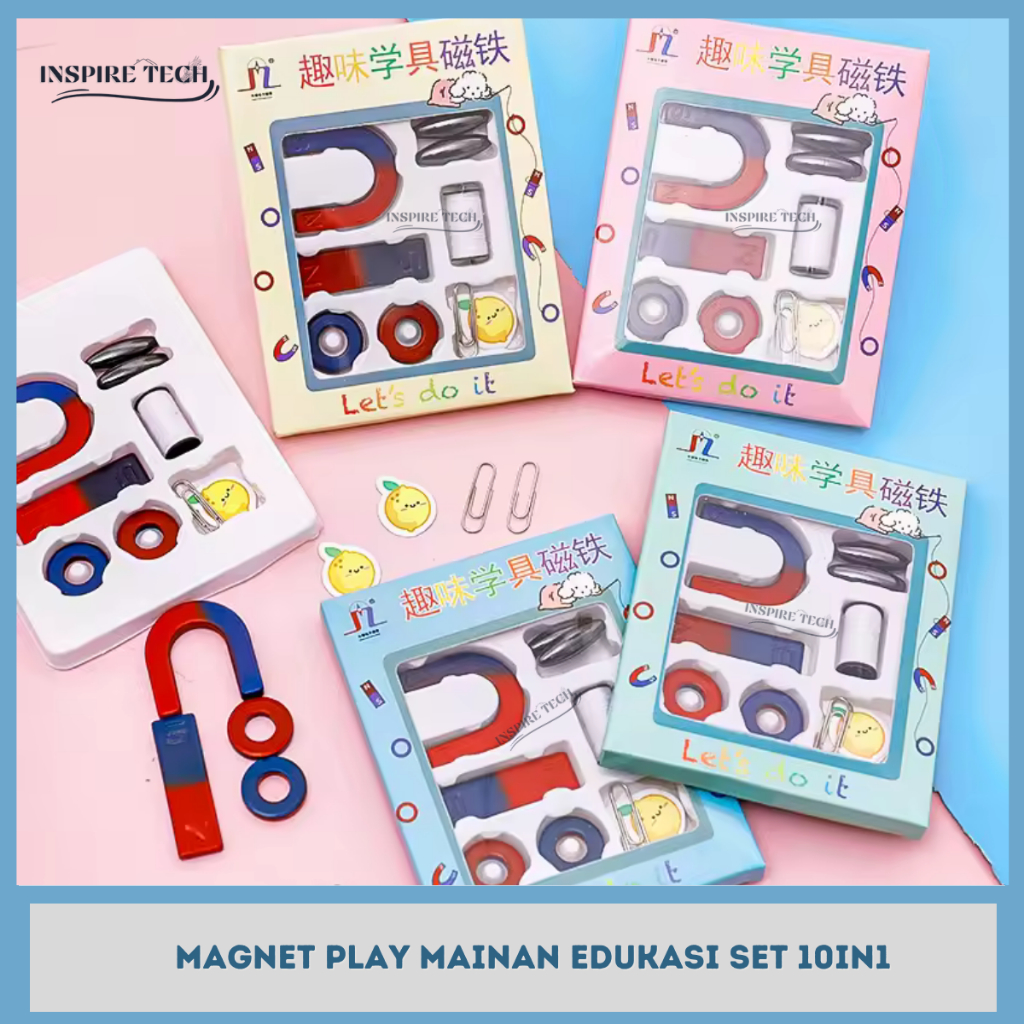 Jual Magnet Play Mainan Edukasi Set 10in1 / Magnet Toy Set Physics ...