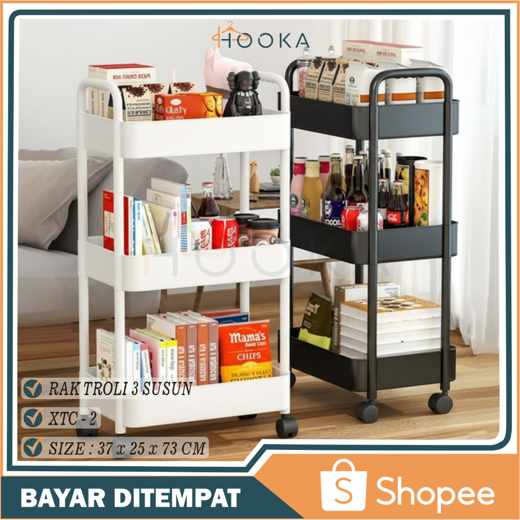 Jual HOOKA Rak Dapur / Rak Toilet / Rak Susun Serbaguna / Rak Dorong ...