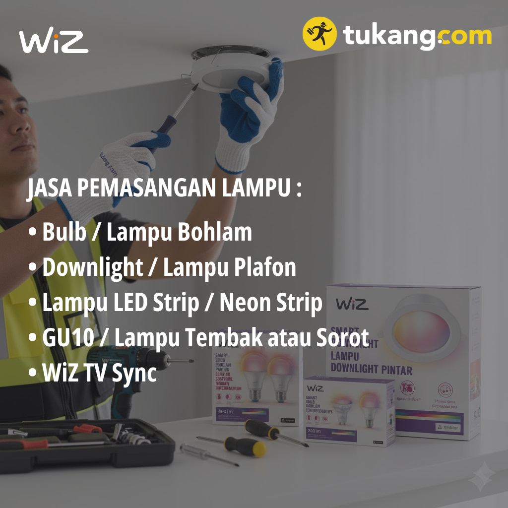 [WiZ x Tukang.com] JASA PASANG PEMASANGAN Smart Lamp LED Strip, TV Sync - Lampu Hias, Lampu TV, Lampu Dekorasi