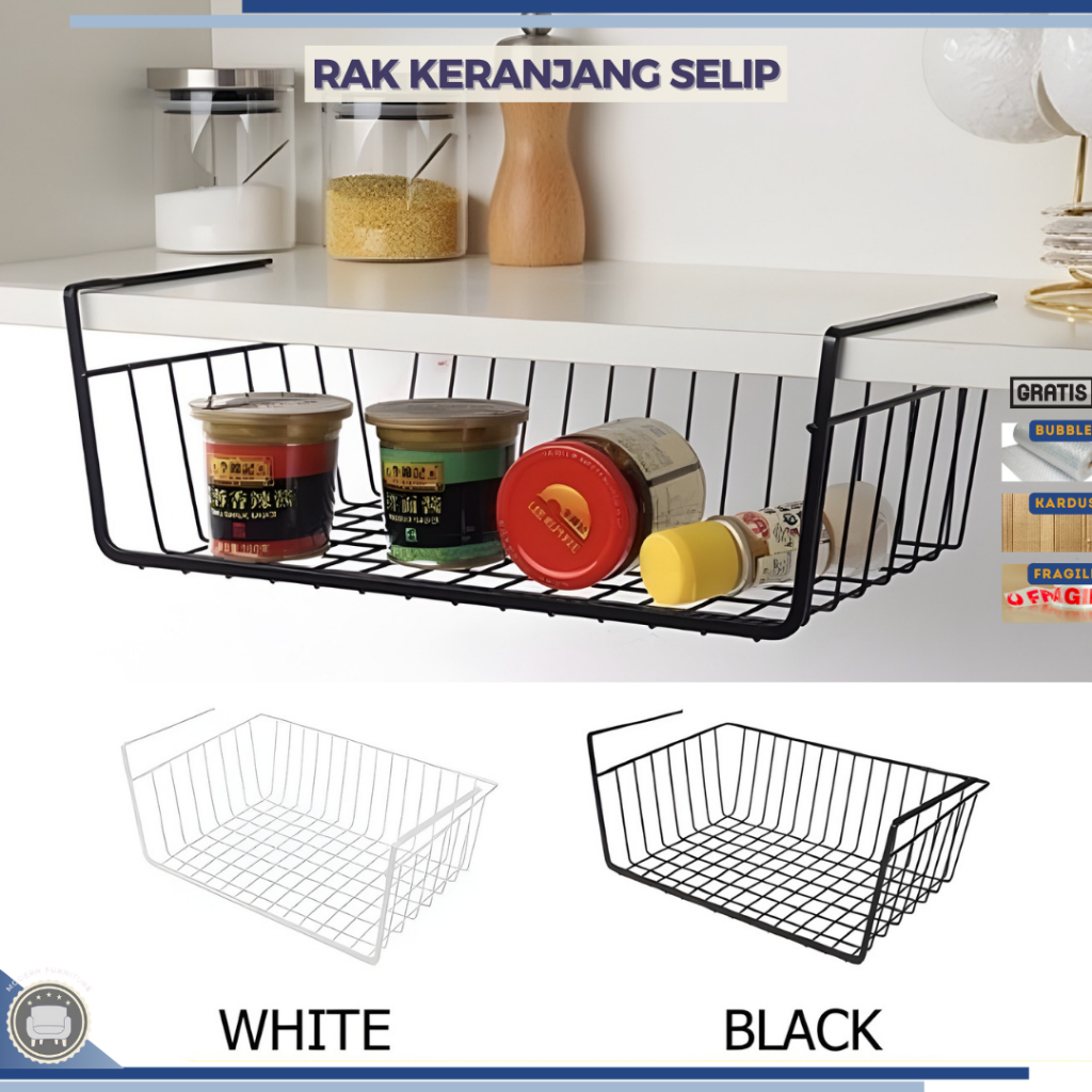 Jual Rak Keranjang Selip / Gantung Hanging Basket Rak Gantung Lemari ...