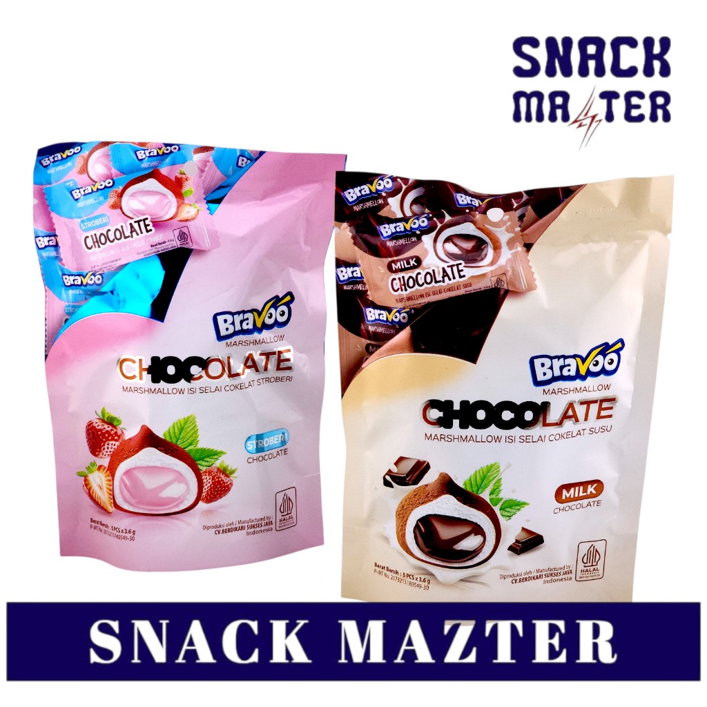 Jual Bravoo Mochi Marsmallow Isi Selai Pouch - Netto 5 pcs x 3.6gr ...