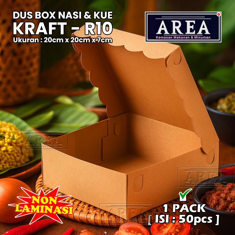 Jual [1pack 50pcs] Dus Kotak Nasi Katering dan Kue Box Renda Ukuran 20 ...