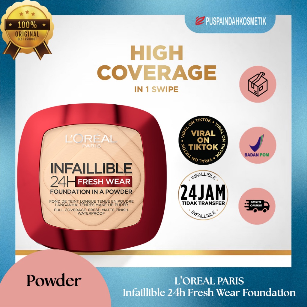 Jual LOREAL INFALLIBLE 24H WEAR POWDER FOUNDATION (RANDOM) | Shopee ...