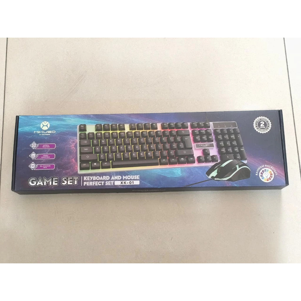 Jual MIKUSO XK-01 Keyboard Gaming Set Mouse Keyboard Mouse Game Set RGB ...