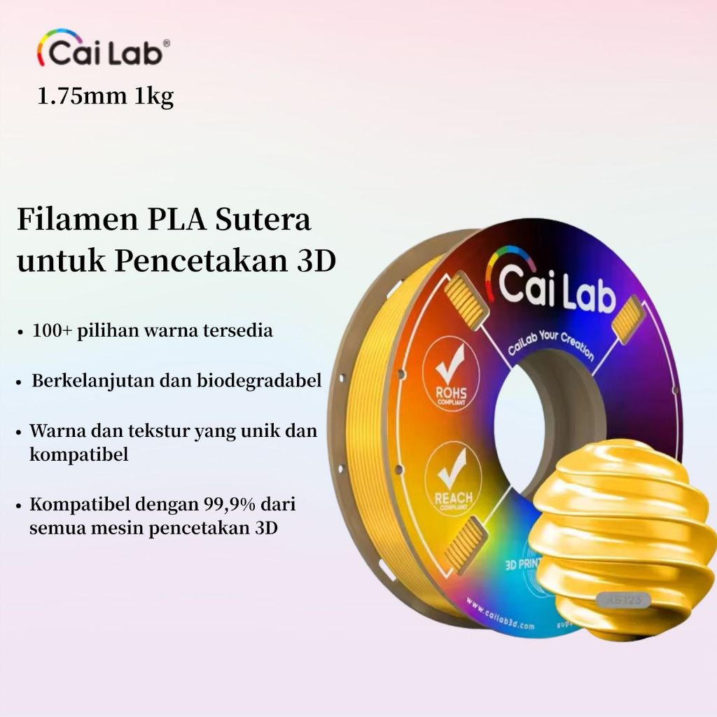 Jual CaiLab 1KG Silk Shiny PLA 3D Printer Filament 1.75mm for FDM 3D ...
