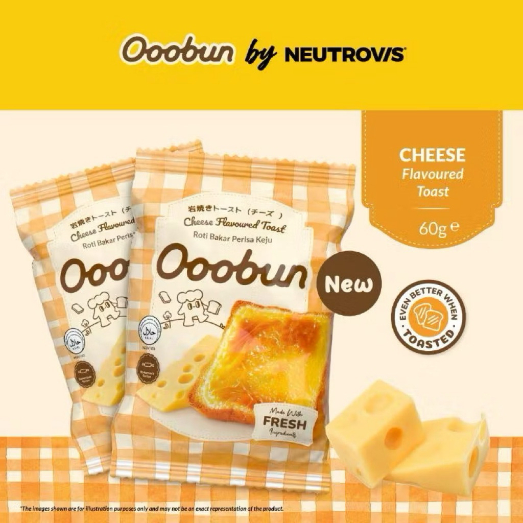 Jual OOOBUN BY NEUTROVIS BREAD WITH CHEESE FLAVOURED TOAST | Shopee ...