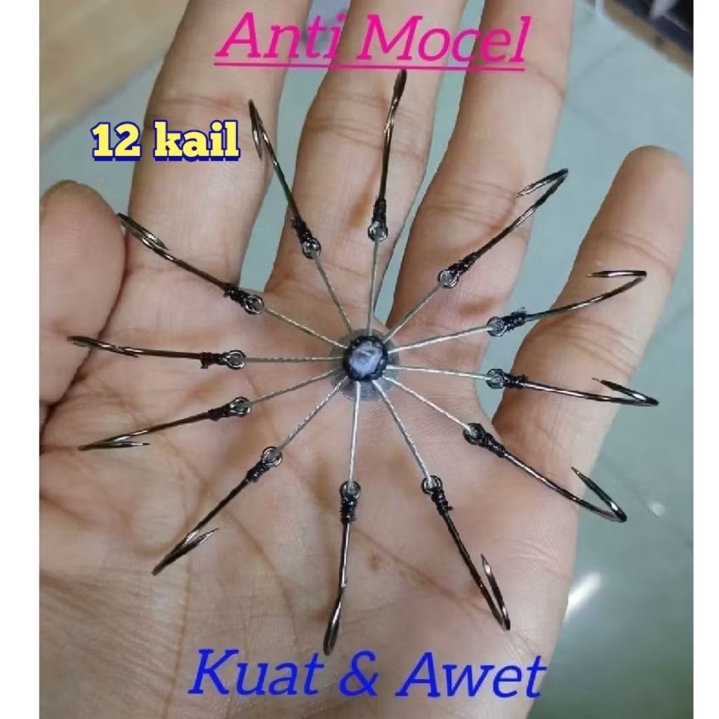 Jual kail pancing garong 12 mata kail paling murah bahan