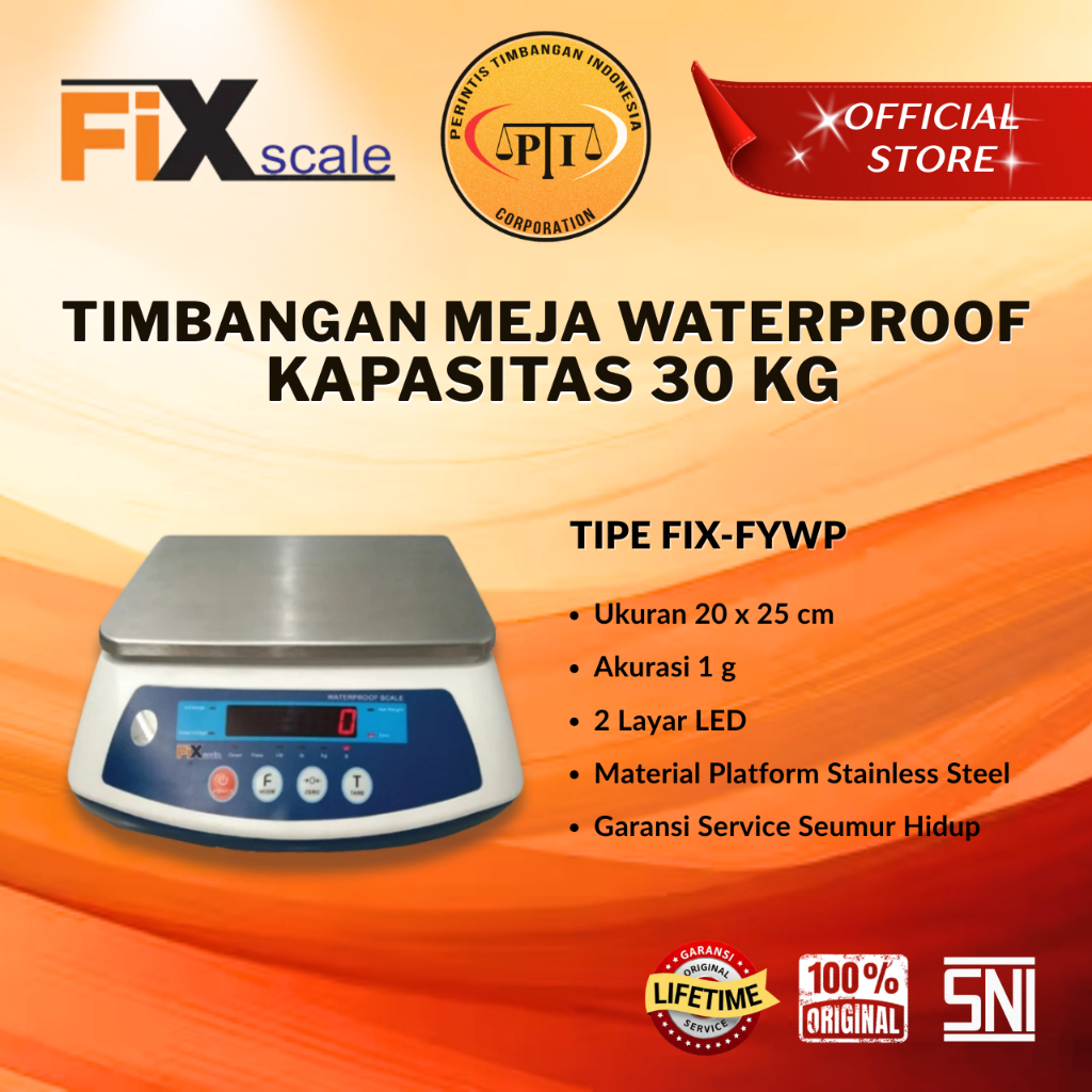 Jual FIX SCALE Timbangan Meja Digital 30kg | Weighing Scale Waterproof ...