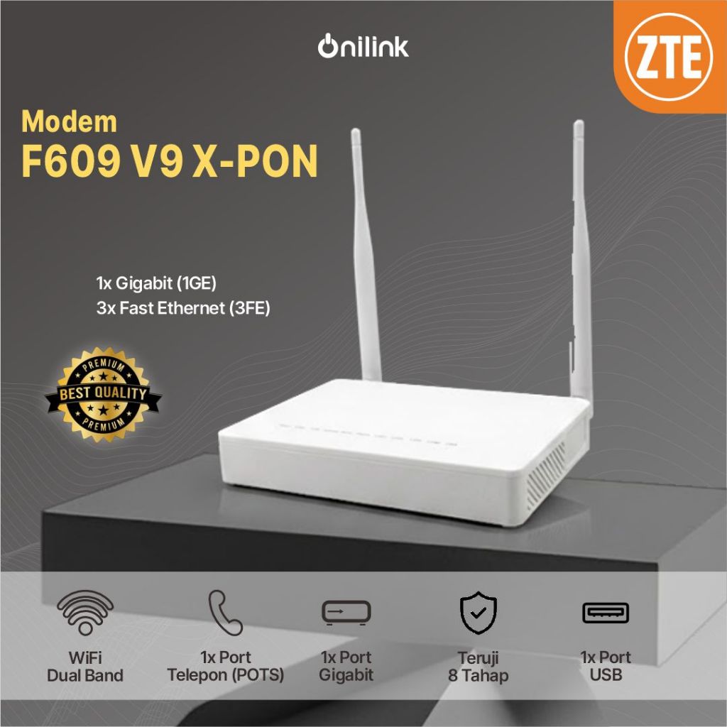 Jual Modem F609 V9 XPON ONU 1GE + 3FE + 1USB + 1POT + WiFi 5dBi | Modem ...