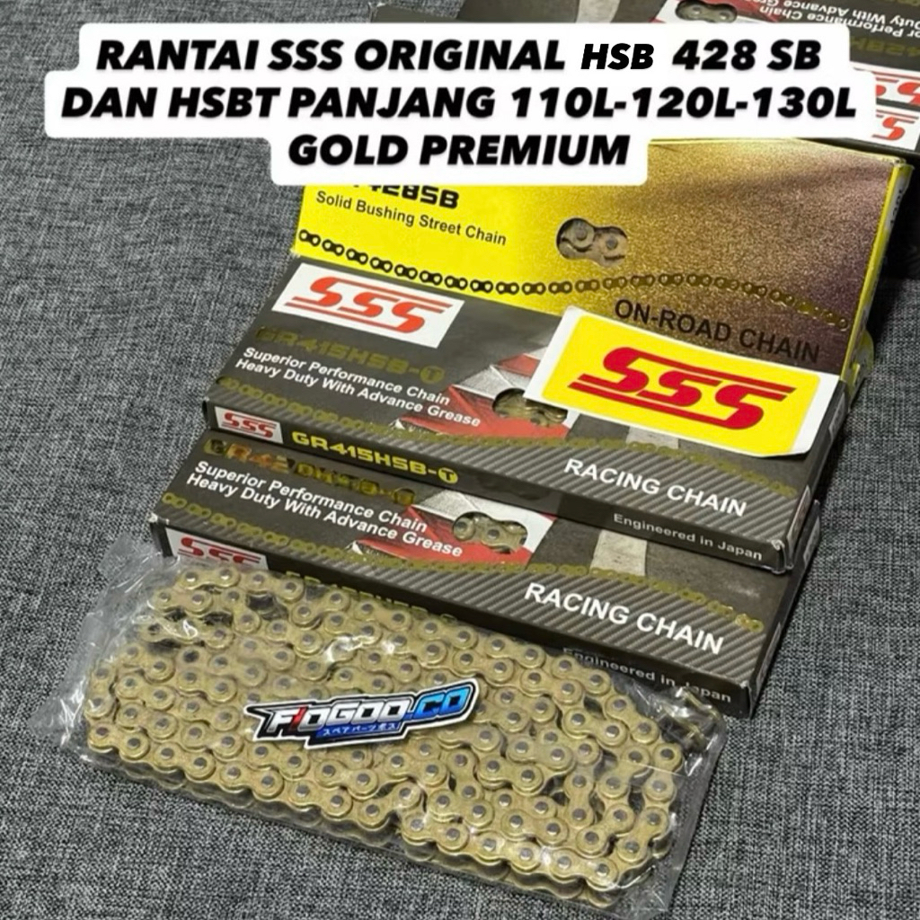 Jual RANTAI SSS RACING GOLD 428 SB DAN 428 HSBT PANJANG 130L COCOK ...