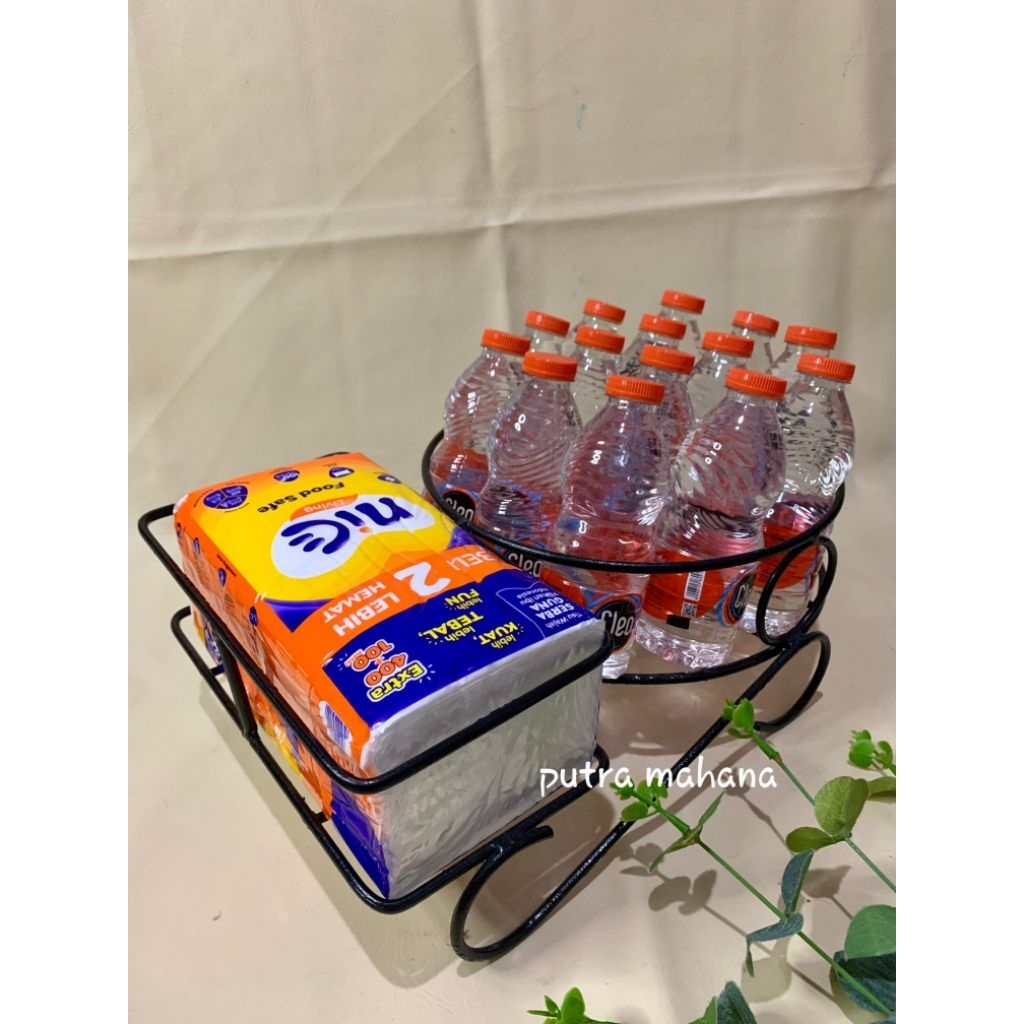 Jual Rak Botol 2in1 / tempat botol aqua dan tisu / tempat minuman botol ...