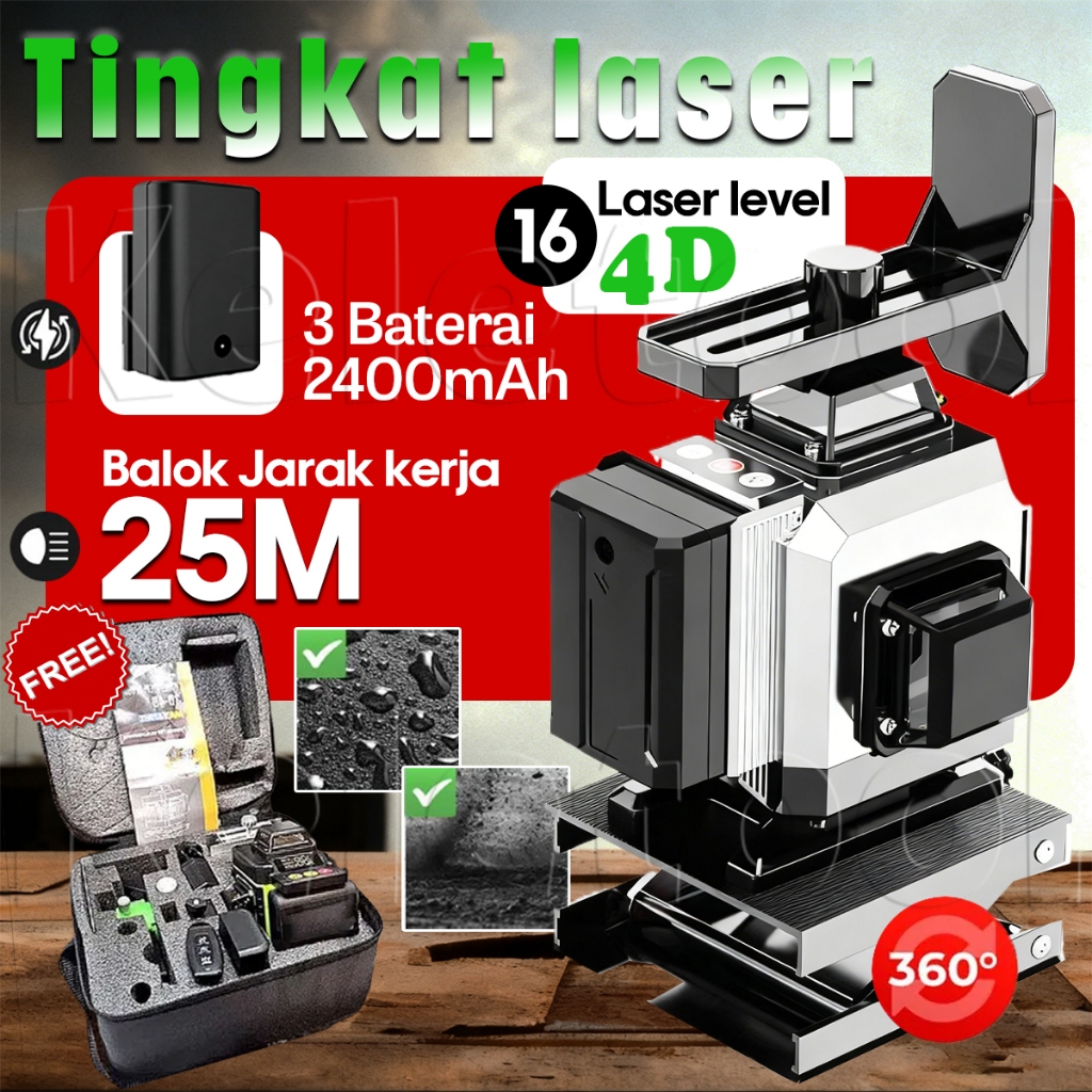 Jual KELETOOL Laser Level 4D 16lines Alat Leveling Bangunan Multifungsi ...
