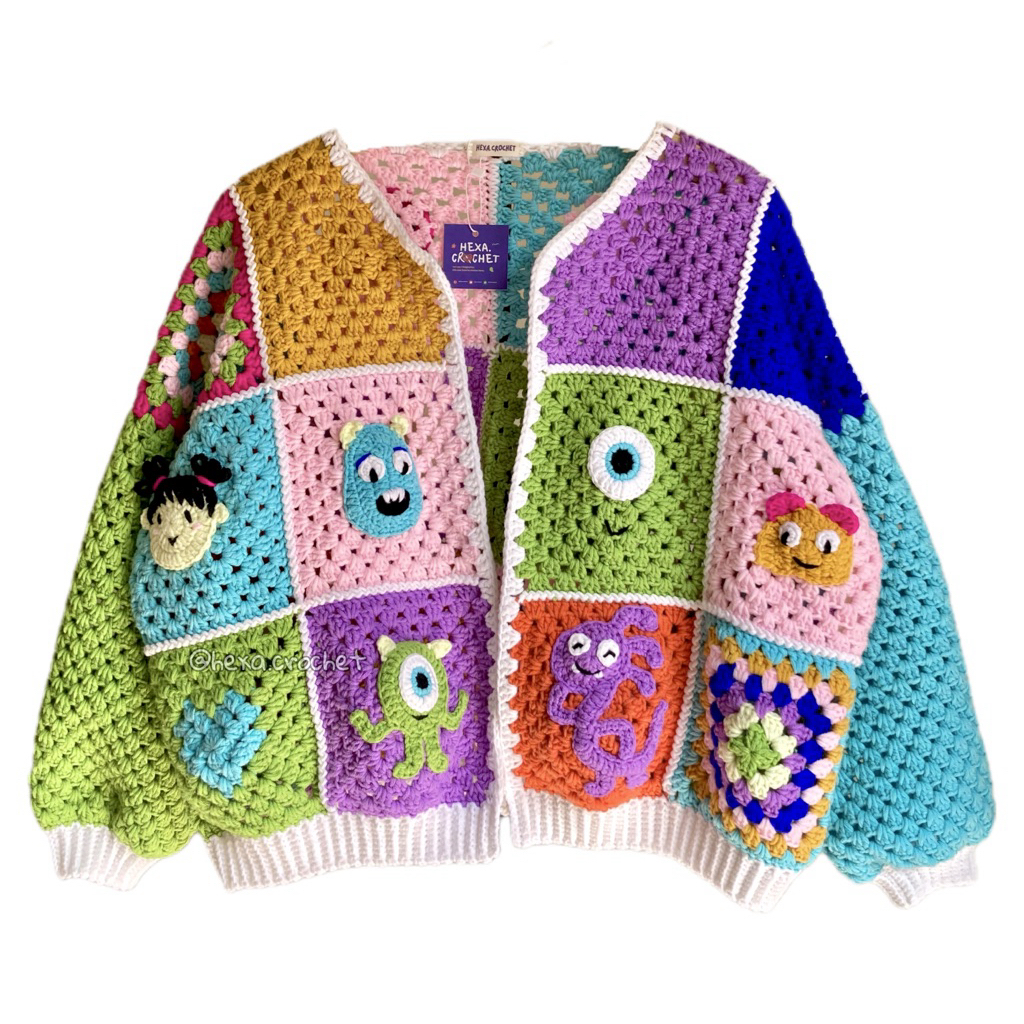 Jual CUSTOM CHARACTER CROCHET CARDIGAN / cardigan rajut karakter ...
