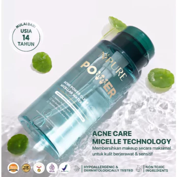 Npure Micellar Oil Infused Hydrate Acne Power Clear Micellar Water 300ml Untuk Semua Jenis Kulit