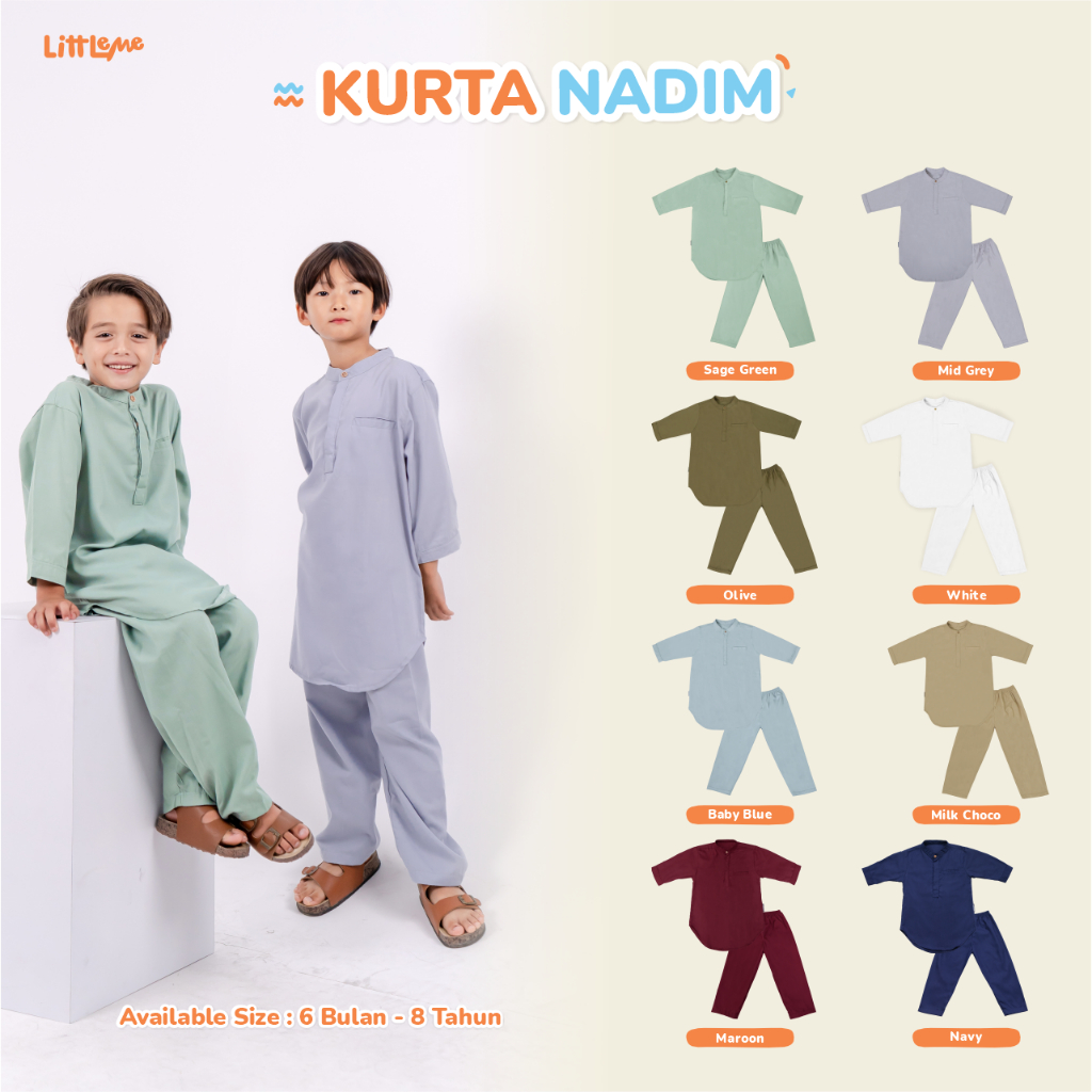 Little M Seasonal Set Texture Kurta Anak Laki-Laki