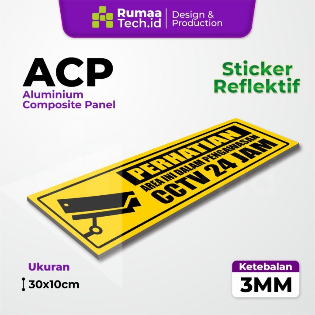 Jual SIGN BOARD PERHATIAN AREA INI DALAM PENGAWASAN CCTV ACP ...