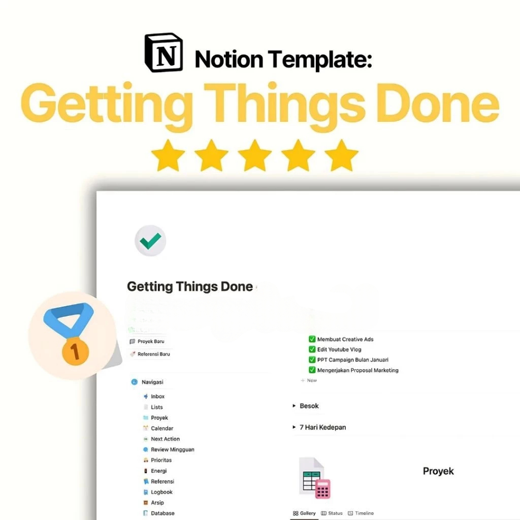 Jual Notion Template : Getting Things Done (GTD) Lengkap + Video ...