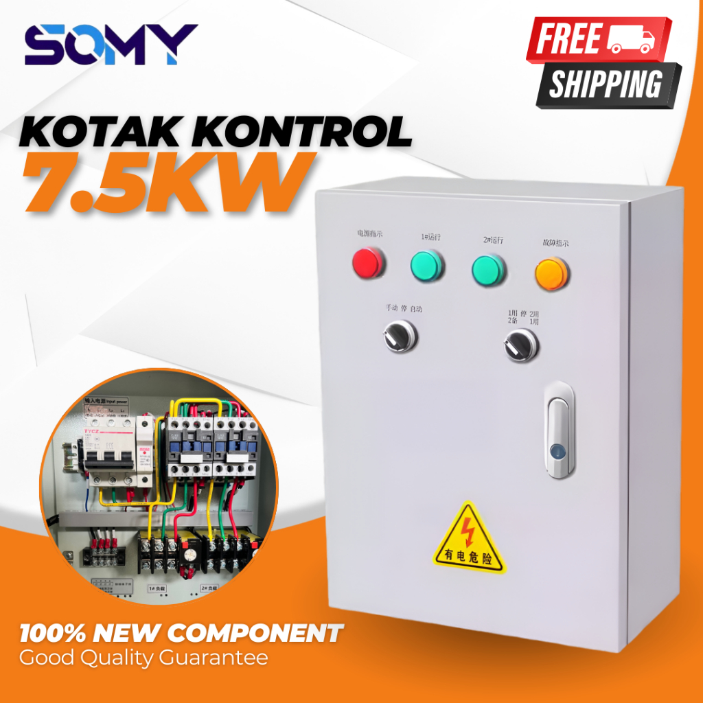 Jual Panel Box 3 Phase Panel Box Pompa Air 4KW & 7.5KW 380 Volt Control ...