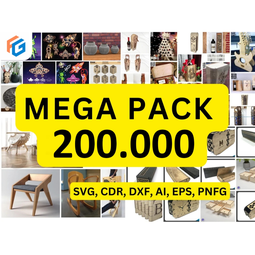Jual Mega pack laser cut 200.000 vector dxf file 2D cnc laser cut ...