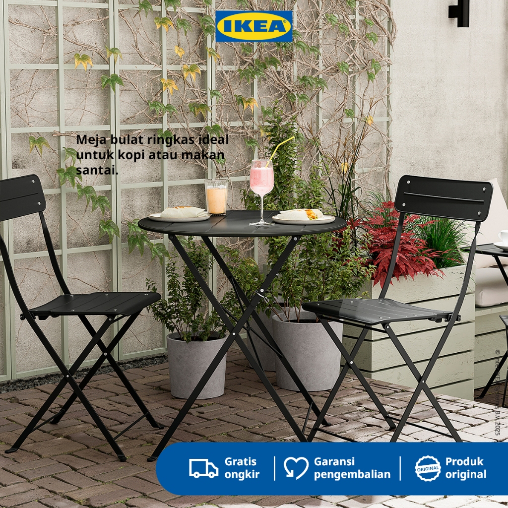 Jual IKEA SUNDSO Meja Bulat Luar Ruangan Antrasit 65cm | Shopee Indonesia