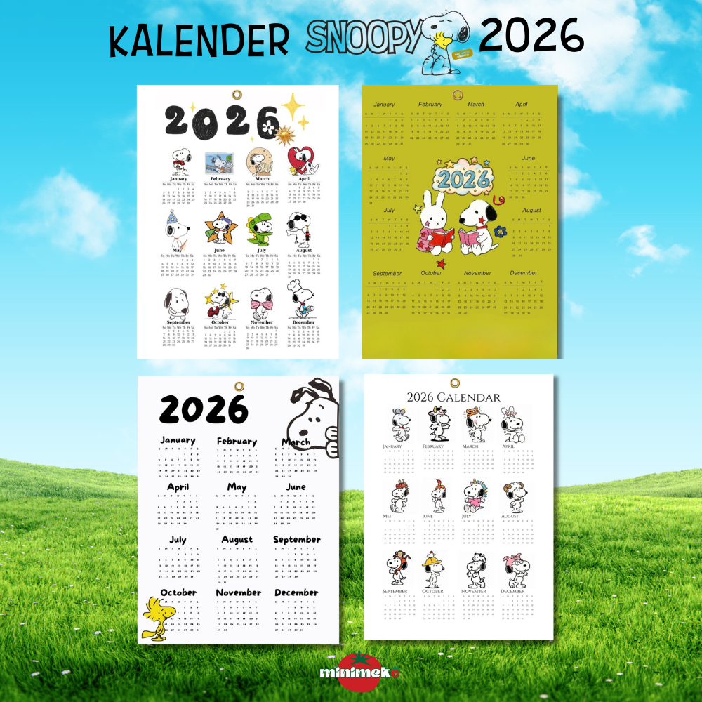 Jual Kalender Snoopy 2026 Dinding Full Ilustrasi – Kalender Kartun Lucu ...