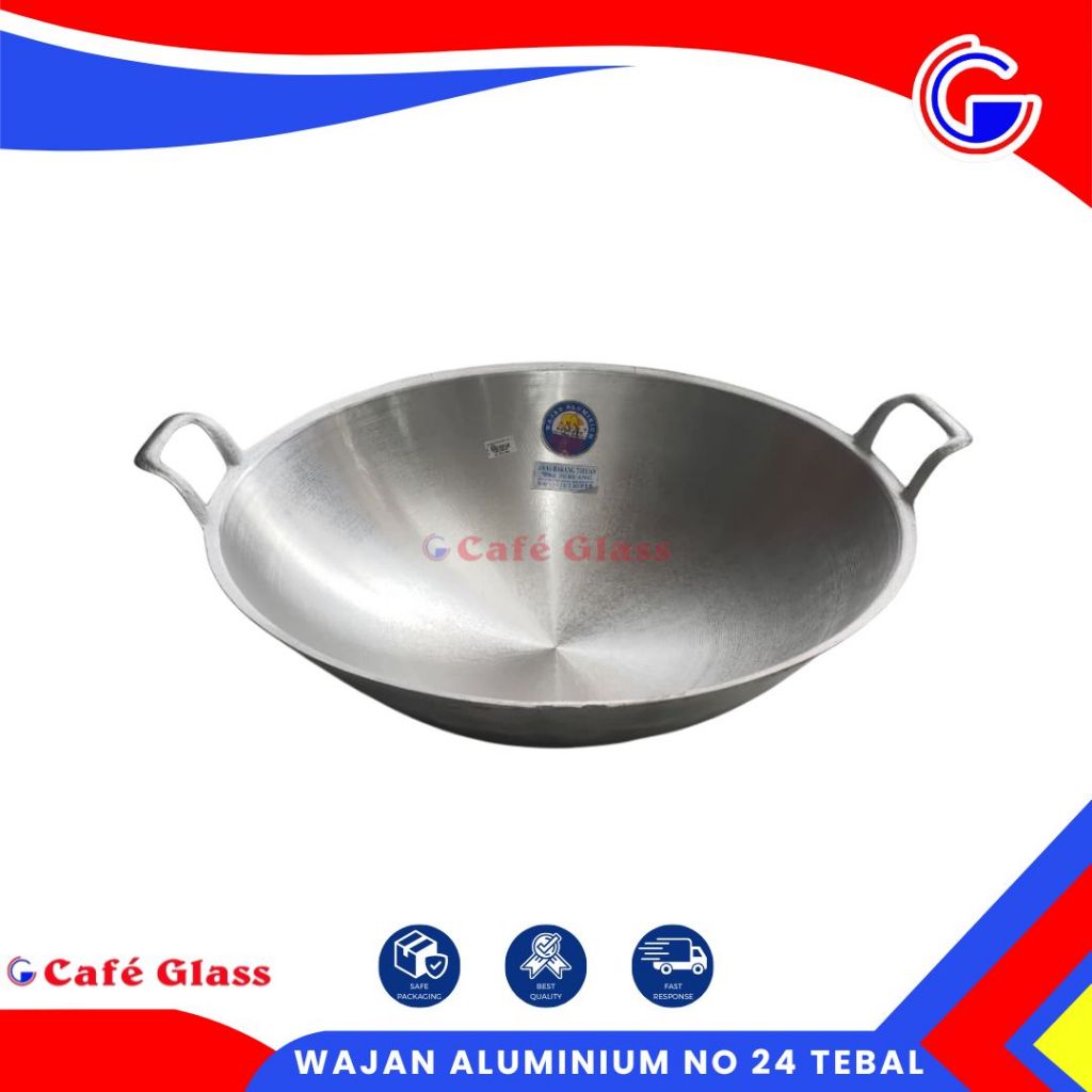 Wajan Aluminium No 24 Tebal / Wajan Besar Nasi Goreng / Wajan Kuping Dua Jumbo