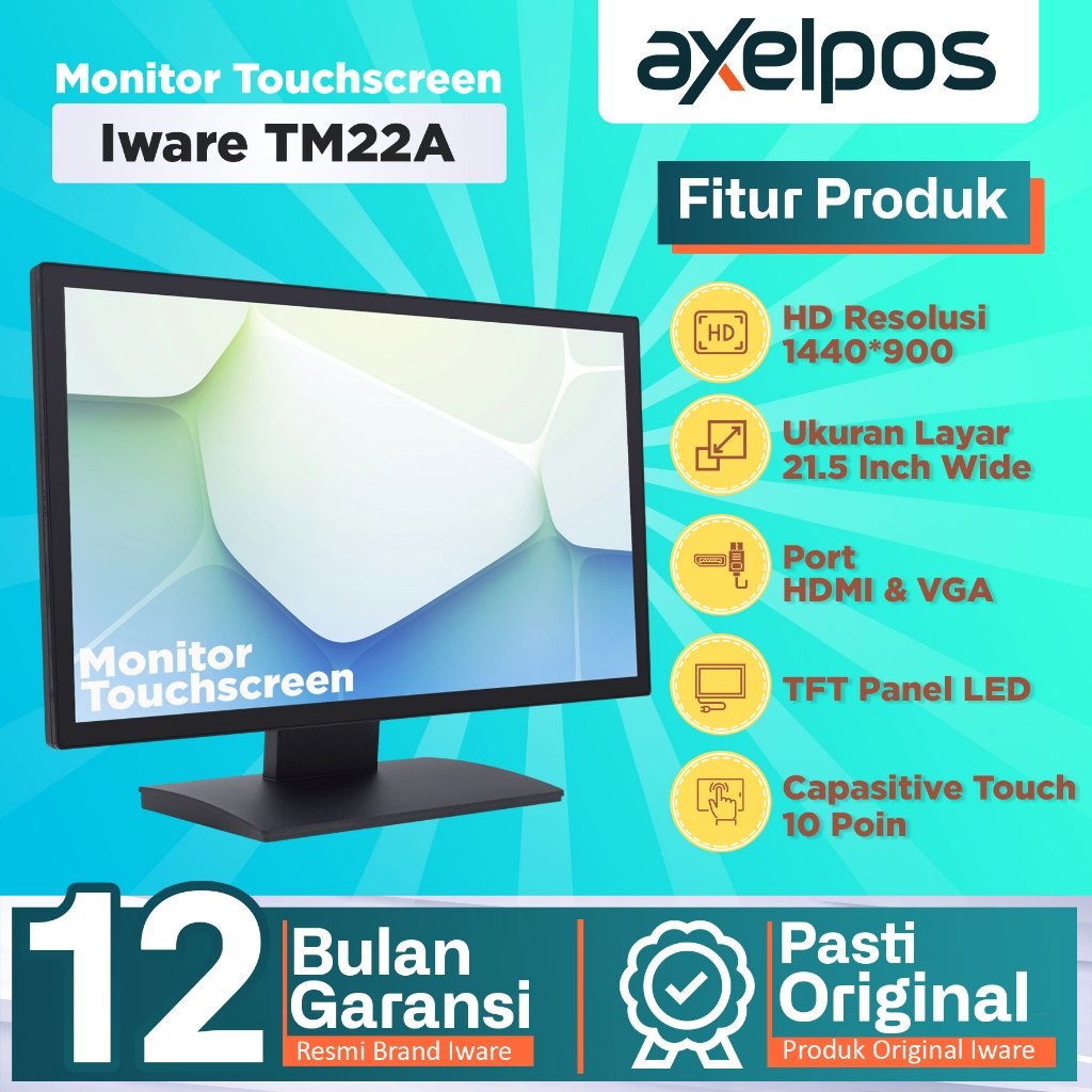 Jual Axelpos Led Monitor Touchscreen layar sentuh 22 Inch Iware TM22A ...