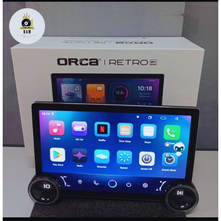 Jual HEAD UNIT ANDROID ORCA RETRO 6/256GB / ORCA RETRO DUAL KNOB ROTARY ...