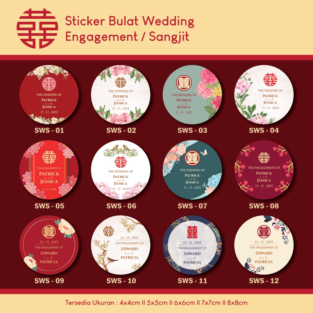 Jual Stiker Bulat Wedding Custom / Sticker Sangjit / Engagement ...