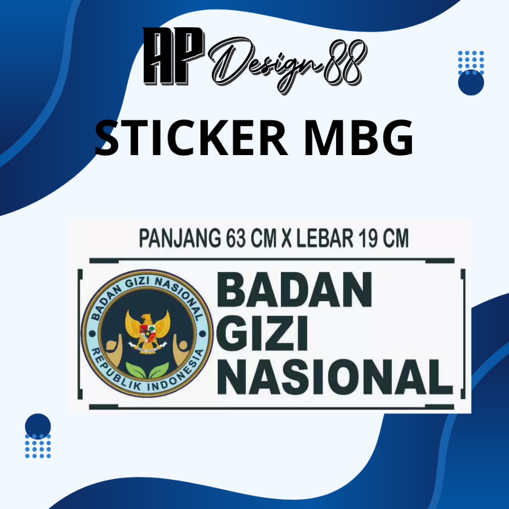 Jual sticker mobil MBG badan GIZI NASIONAL makan gratis satuan eceran ...