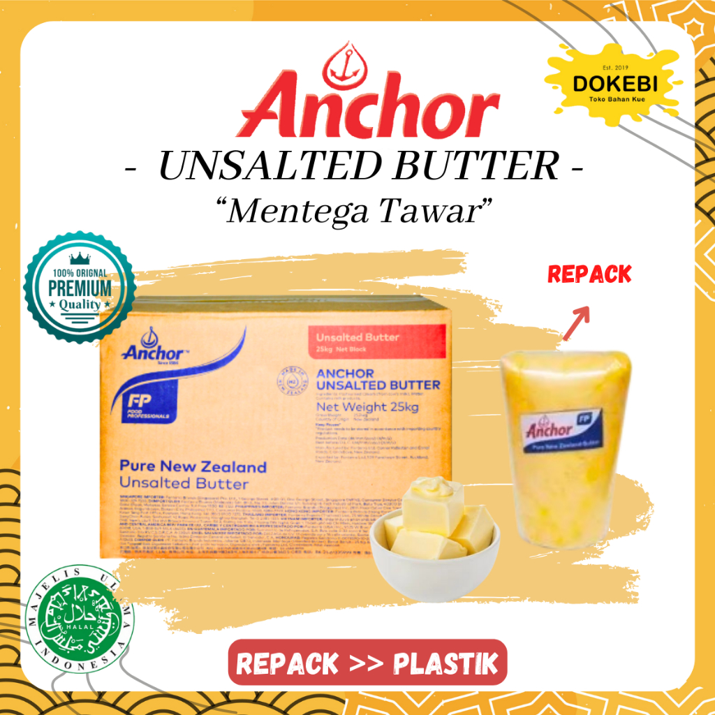 Jual Anchor Unsalted Butter - REPACK 500 g - Pure New Zealand / Mentaga ...