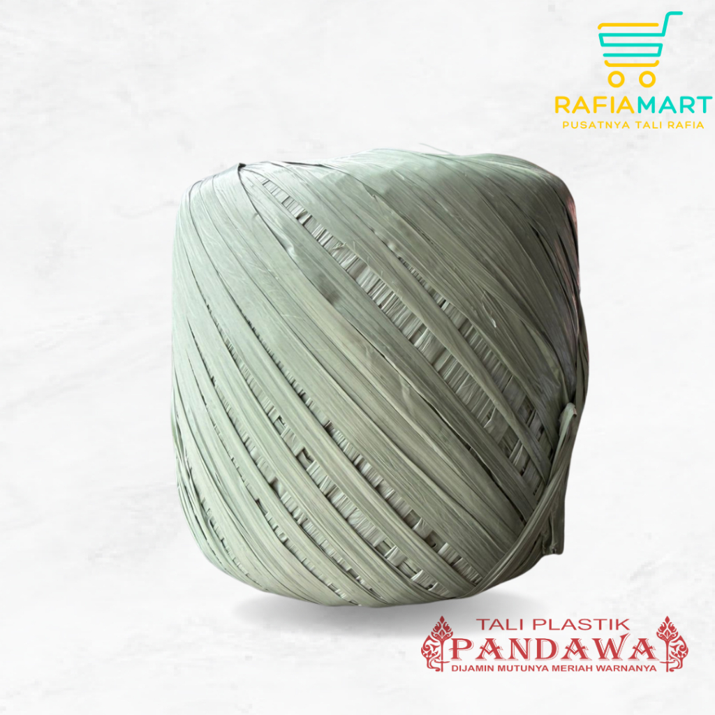 Jual Tali Rafia Warna Netral 1kg Full murah Gulungan Padat Tali Plastik ...
