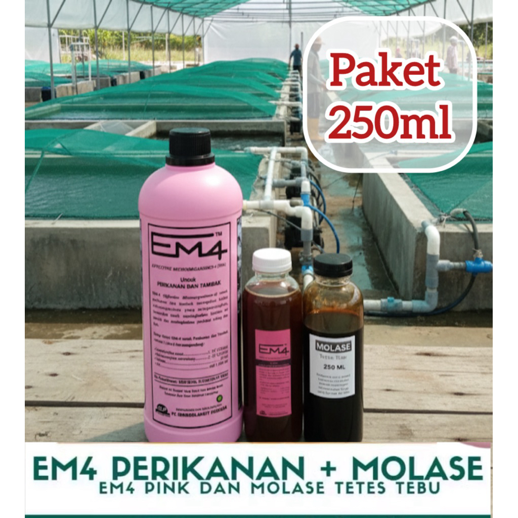 Jual Em4 Perikanan 250ml + Molase 250ml. Em4 pink + molase. Em4 ikan ...