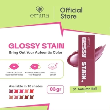 Emina Glossy Stain 3G Moisturizing Lip Tint Gel Finishing Glossy