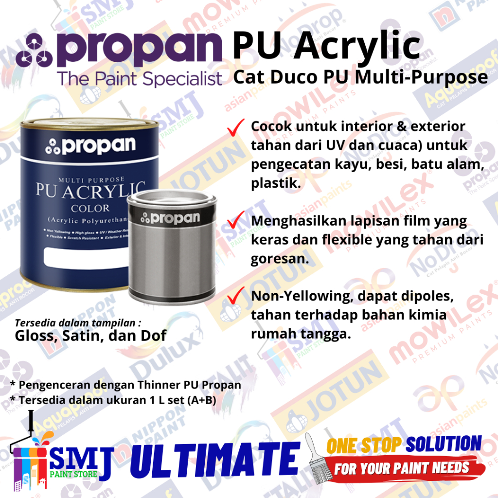 Jual CAT PROPAN PU ACRYLIC COLOR PUC-786 2K 5 LITER - WARNA TINTING ...