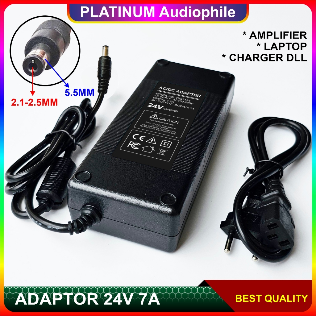 Jual ADAPTOR 24V 7A AC DC Adapter Power Supply Lampu Led Strip Media ...