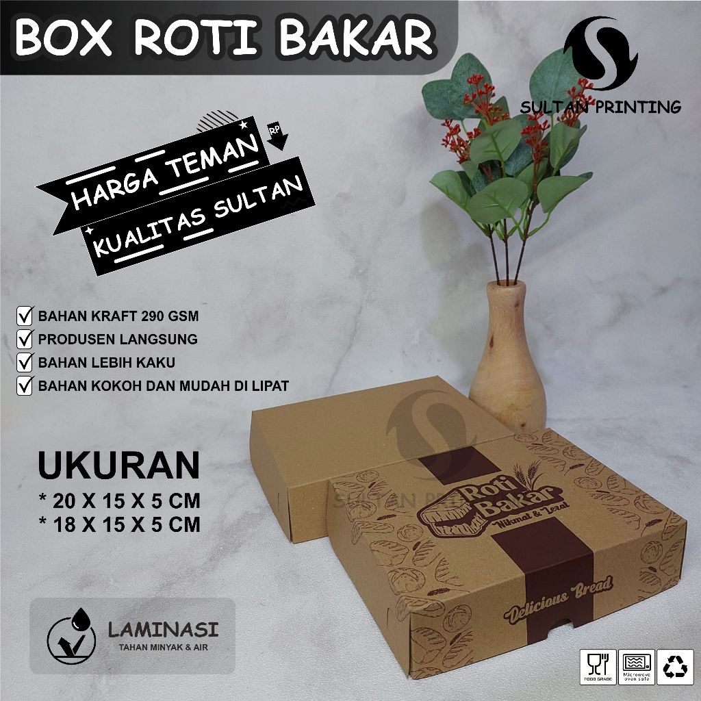 Jual Box Roti Bakar Take Away / Dus Kue Brownies / Box Cake Roti Bakar ...