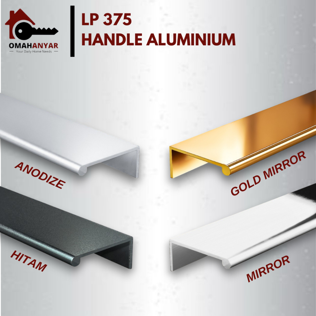 Jual Frame Aluminium Handle Lemari Sliding Huben LP-375,376 BRUSH BUKAN ...
