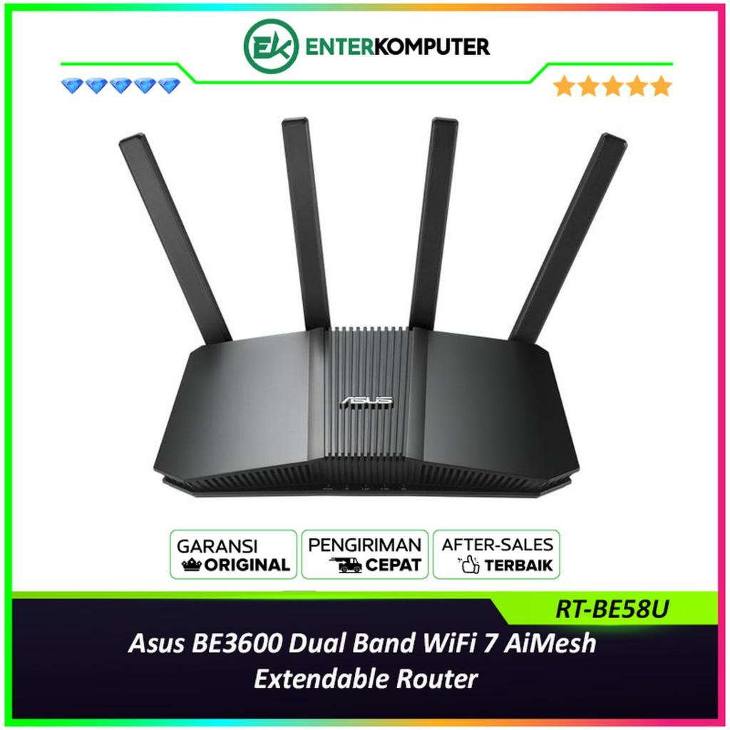 Jual Asus BE3600 Dual Band WiFi 7 AiMesh Extendable Router - RT-BE58U ...