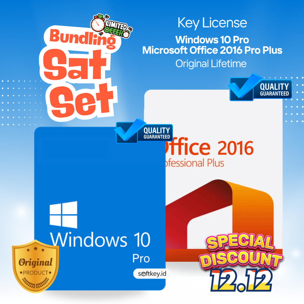 Jual Buy 1 Get 1 - Key License Windows 10 Pro Original + Office 2016 ...