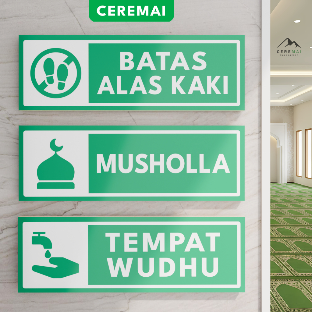 Jual PAPAN TANDA MUSHOLLA, MASJID, TOILET, SIGN PENUNJUK ARAH MUSHOLA ...