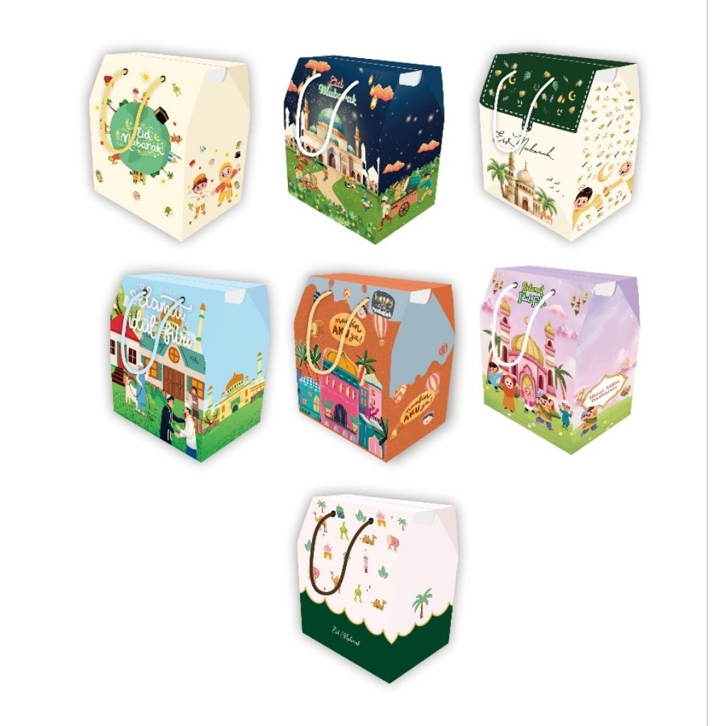 (10pcs) BOX HAMPERS MINI LEBARAN SNACKBOX IDUL FITRI/Tempat Snack Lebaran/HAMPERS MINI LEBARAN