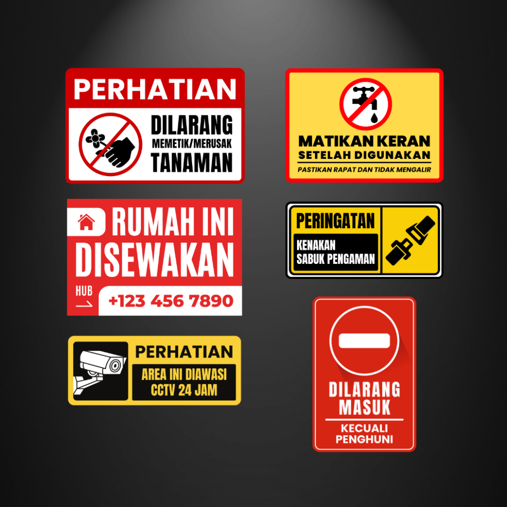 Jual PRINDIGO - Stiker Safety Sign Stiker Warning Sign Stiker Peraturan ...