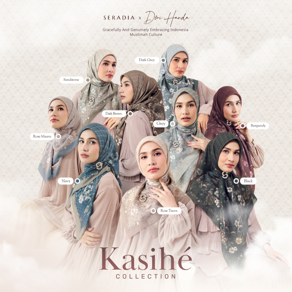 Seradia Hijab Segi Empat Motif Kasihé Collection Seradia X Dwi Handa