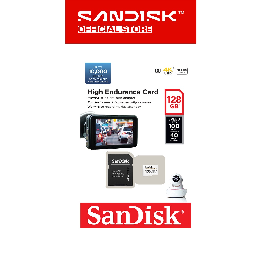 SANDISK microSDXC High Endurance 128GB (Up to 100MB/s) for CCTV IP Cam Video Monitoring (3)