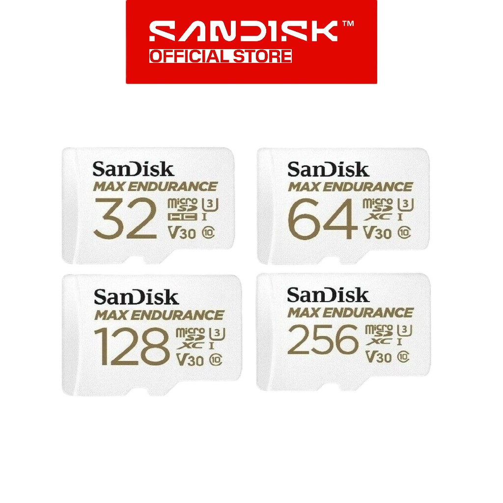 SANDISK microSDHC / microSDXC Max Endurance 32GB / 64GB / 128GB / 256GB for CCTV IP Cam 4K Video Monitoring