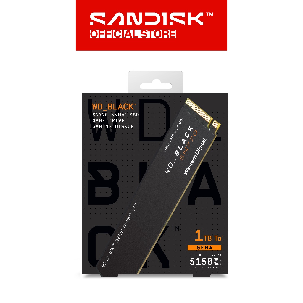 Jual WD Black SSD SN770 250GB / 500GB / 1TB / 2TB M.2 NVMe PCIe