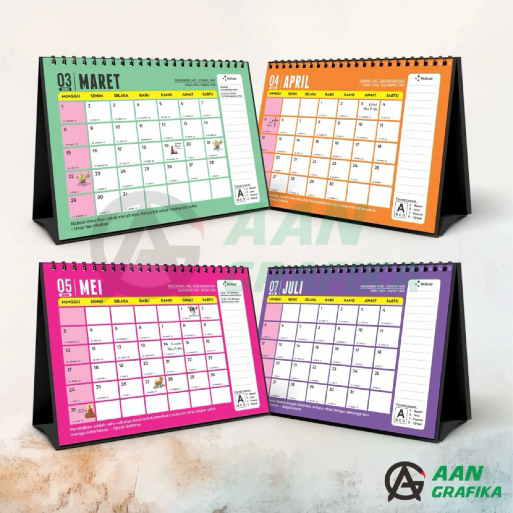 Jual KALENDER 2026 AESTHETIC / KALENDER DUDUK PLANNER TEBAL SCHEDULE ...